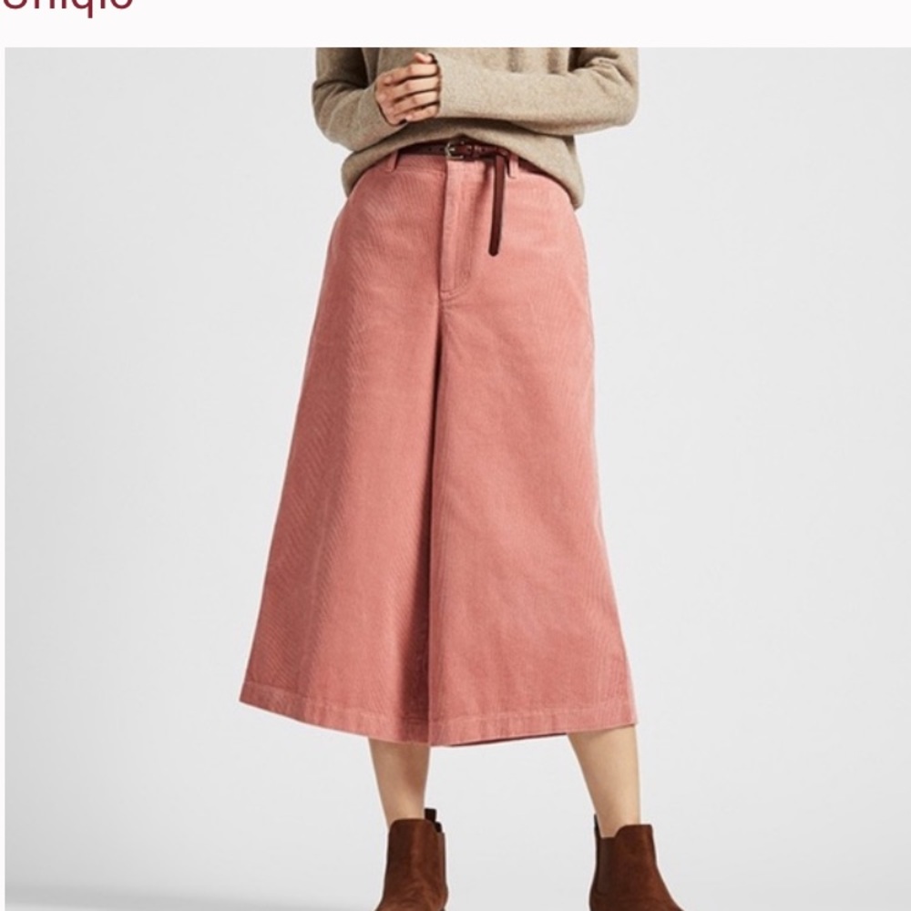 Pink Corduroy Capri flare pants